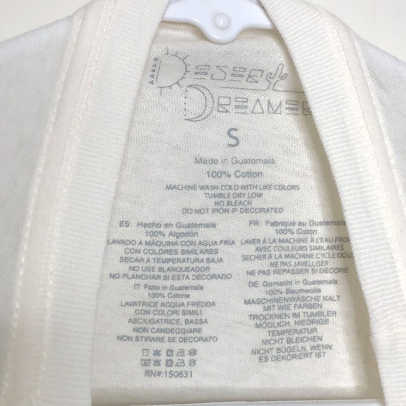 Desert Dreamer Women's Small MERCI PARIS T-Shirt, Off-White Ivory - Picture 4 of 5